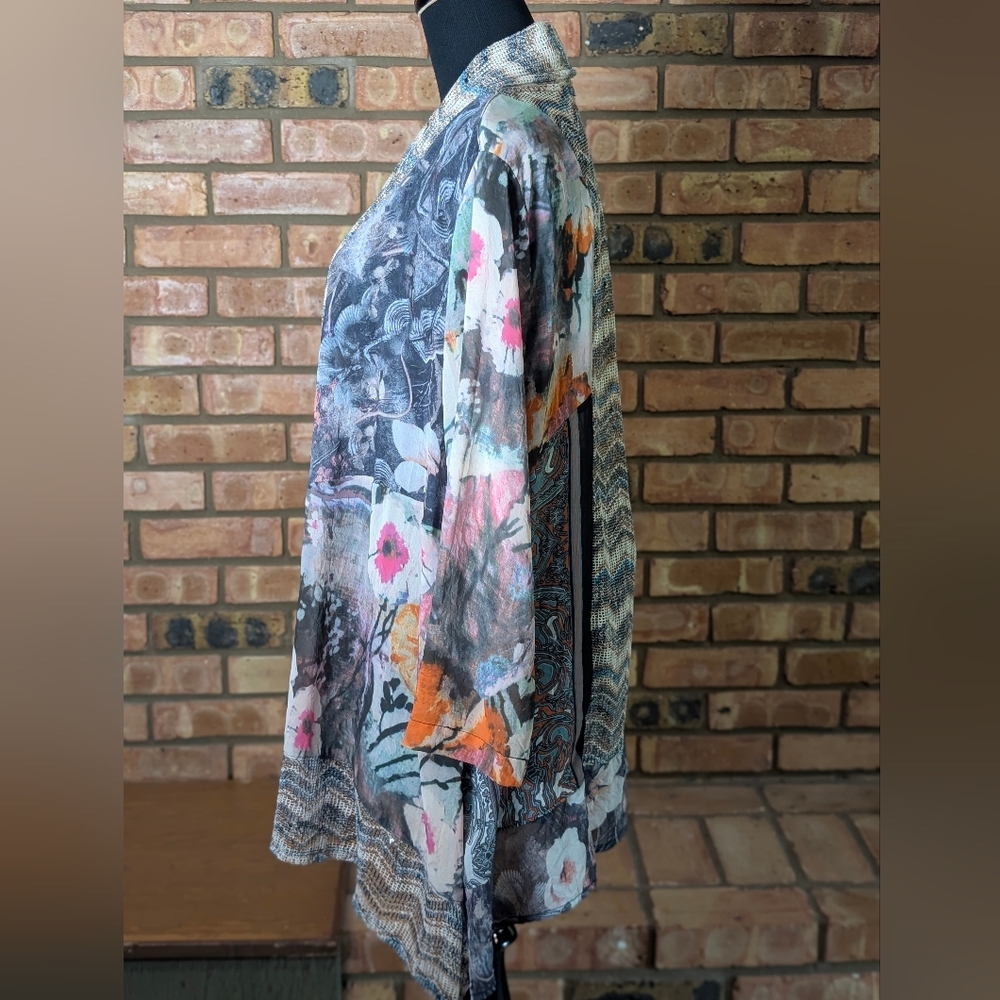 Ali Miles Floral Patchwork Patterned Open Cardiga… - image 5